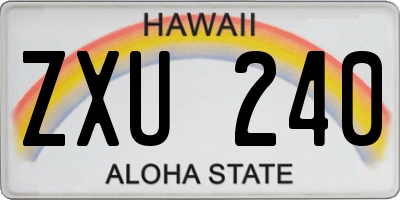 HI license plate ZXU240