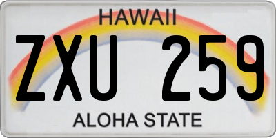 HI license plate ZXU259