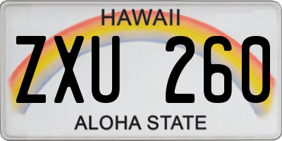 HI license plate ZXU260