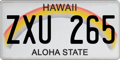 HI license plate ZXU265