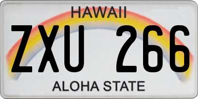HI license plate ZXU266