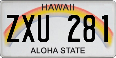 HI license plate ZXU281