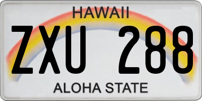 HI license plate ZXU288