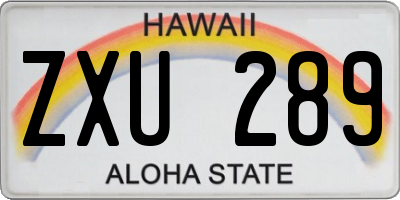 HI license plate ZXU289