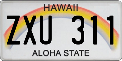 HI license plate ZXU311