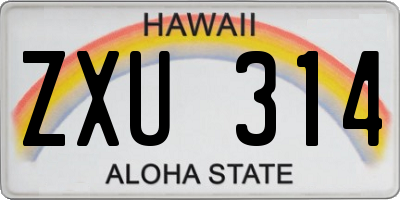 HI license plate ZXU314