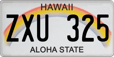 HI license plate ZXU325