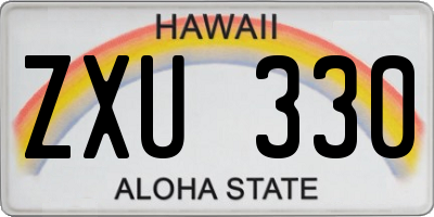 HI license plate ZXU330