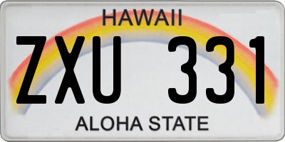 HI license plate ZXU331