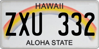 HI license plate ZXU332