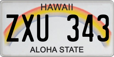 HI license plate ZXU343