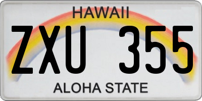 HI license plate ZXU355