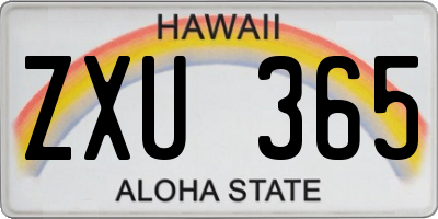 HI license plate ZXU365