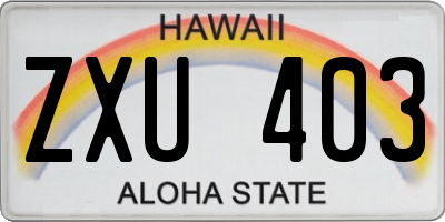 HI license plate ZXU403