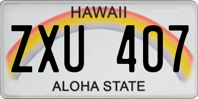 HI license plate ZXU407