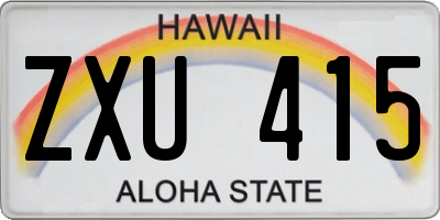 HI license plate ZXU415