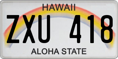 HI license plate ZXU418