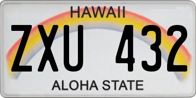 HI license plate ZXU432