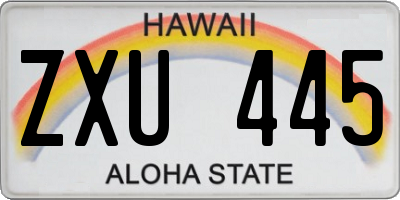 HI license plate ZXU445