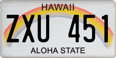 HI license plate ZXU451