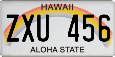 HI license plate ZXU456