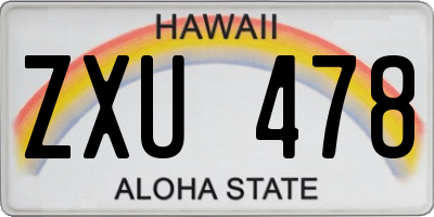 HI license plate ZXU478