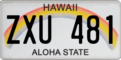 HI license plate ZXU481