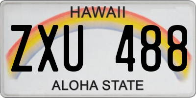 HI license plate ZXU488