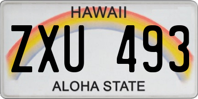 HI license plate ZXU493