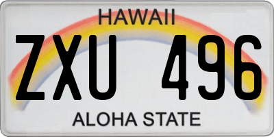HI license plate ZXU496