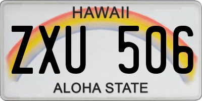 HI license plate ZXU506