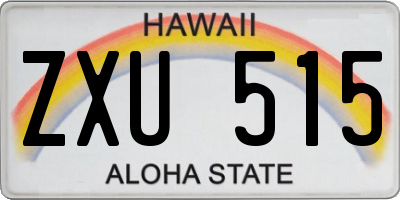HI license plate ZXU515
