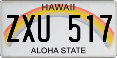 HI license plate ZXU517