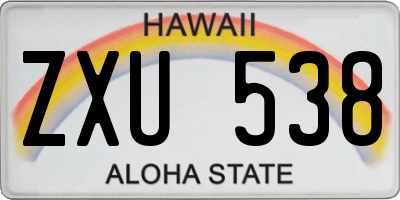 HI license plate ZXU538
