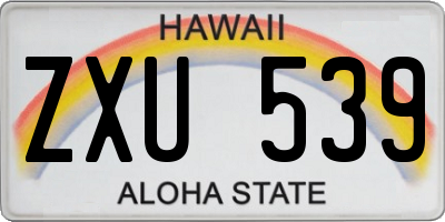 HI license plate ZXU539