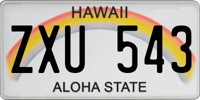 HI license plate ZXU543