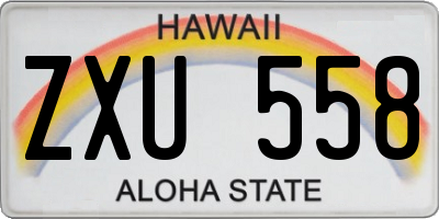 HI license plate ZXU558