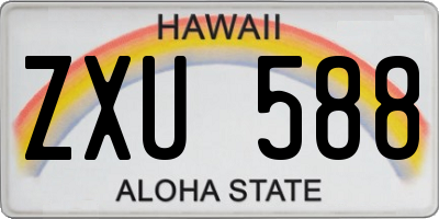 HI license plate ZXU588