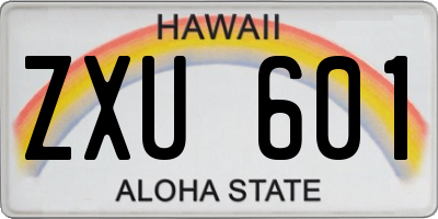 HI license plate ZXU601