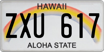 HI license plate ZXU617