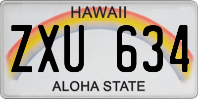 HI license plate ZXU634