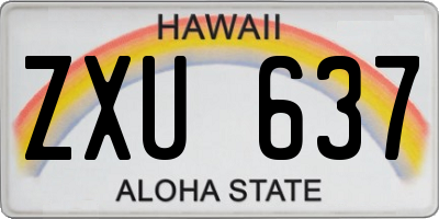 HI license plate ZXU637