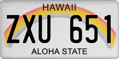 HI license plate ZXU651