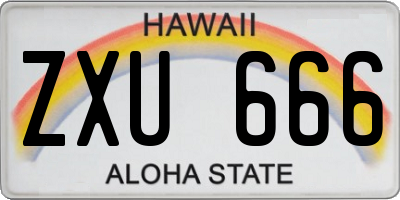 HI license plate ZXU666