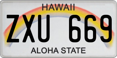 HI license plate ZXU669