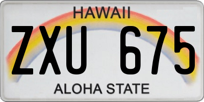 HI license plate ZXU675