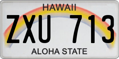 HI license plate ZXU713