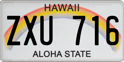 HI license plate ZXU716