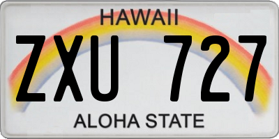 HI license plate ZXU727