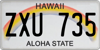 HI license plate ZXU735